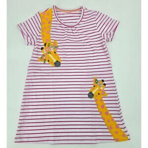 Amazon Girls' Striped Giraffe Dress – Pink & White – Size C